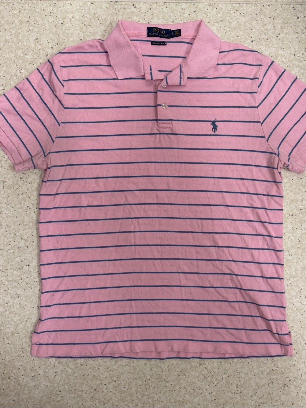 Polo by Ralph Lauren Pink Polo with Blue Stripes